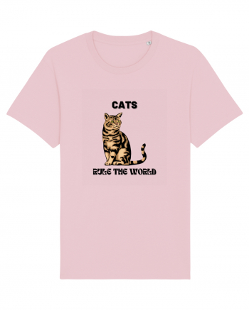 cats rule the world Cotton Pink