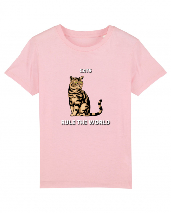 cats rule the world Cotton Pink