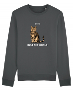 cats rule the world Bluză mânecă lungă Unisex Rise