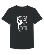 Yoga and coffee Tricou mânecă scurtă guler larg Bărbat Skater