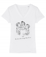 HERO DAD! - V1 Tricou mânecă scurtă guler V Damă Evoker