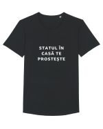 STATUL ÎN CASĂ TE PROSTEȘTE Tricou mânecă scurtă guler larg Bărbat Skater