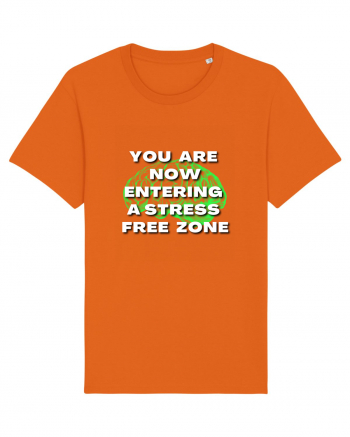 YOU ARE NOW ENTERING A STRESS FREE ZONE Bright Orange