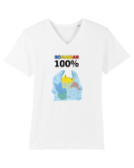 100% Romanesc Tricou mânecă scurtă guler V Bărbat Presenter