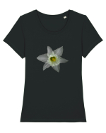 Narcisa alba Tricou mânecă scurtă guler larg fitted Damă Expresser