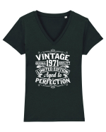 Vintage original 1971 quality limited edition aged to perfection, Aniversar Tricou mânecă scurtă guler V Damă Evoker