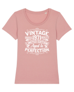 Vintage original 1971 quality limited edition aged to perfection, Aniversar Tricou mânecă scurtă guler larg fitted Damă Expresser