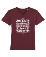 Vintage original 1980 quality limited edition aged to perfection, Aniversar Tricou mânecă scurtă guler V Bărbat Presenter