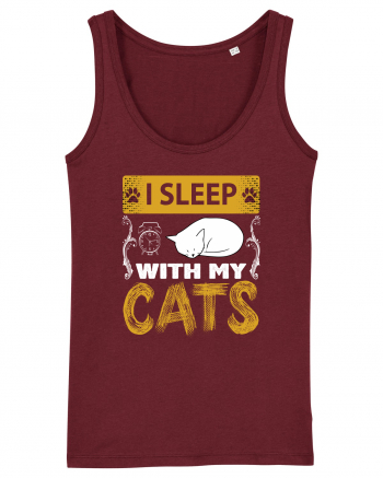 I Sleep With My Cats Burgundy