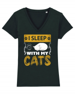 I Sleep With My Cats Tricou mânecă scurtă guler V Damă Evoker