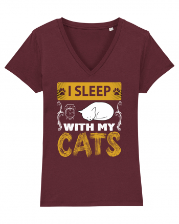 I Sleep With My Cats Burgundy