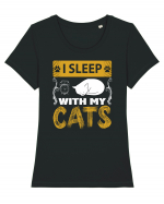 I Sleep With My Cats Tricou mânecă scurtă guler larg fitted Damă Expresser