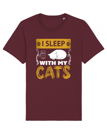 I Sleep With My Cats Burgundy