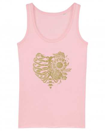 Ribs and Flowers Cotton Pink