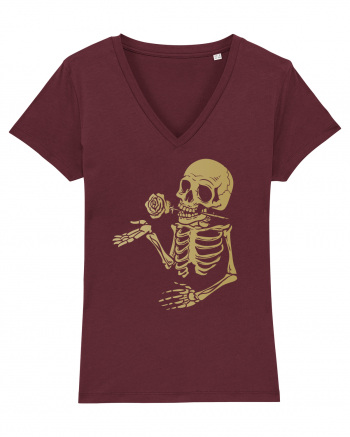 Skeleton Gold Rose Burgundy