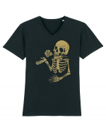 Skeleton Gold Rose Tricou mânecă scurtă guler V Bărbat Presenter