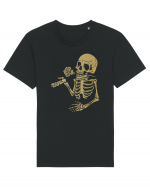 Skeleton Gold Rose Tricou mânecă scurtă Unisex Rocker