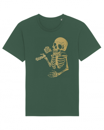 Skeleton Gold Rose Bottle Green