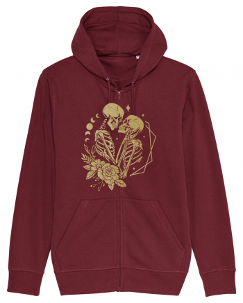 Lovers Skeleton Celeastial KIss Burgundy