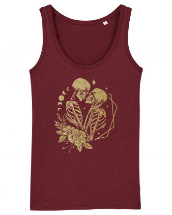 Lovers Skeleton Celeastial KIss Burgundy