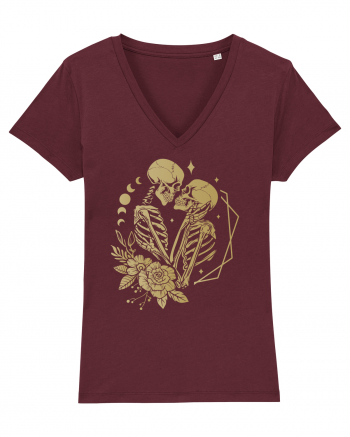 Lovers Skeleton Celeastial KIss Burgundy