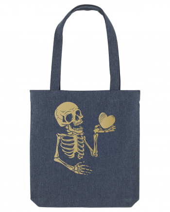 Skeleton Golden Heart Midnight Blue