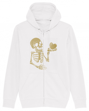 Skeleton Golden Heart White