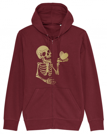 Skeleton Golden Heart Burgundy