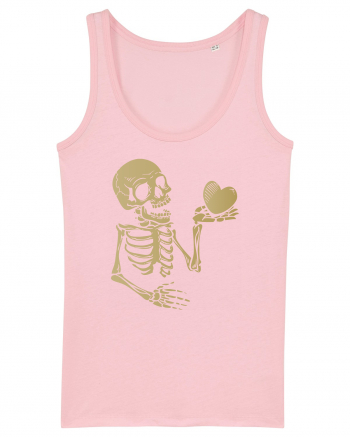 Skeleton Golden Heart Cotton Pink