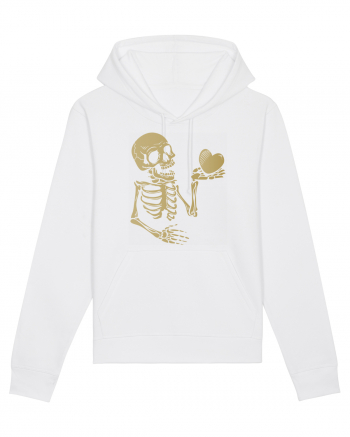 Skeleton Golden Heart White