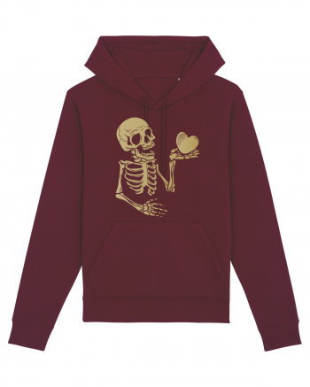 Skeleton Golden Heart Burgundy