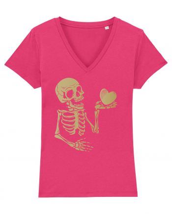 Skeleton Golden Heart Raspberry