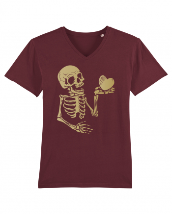 Skeleton Golden Heart Burgundy