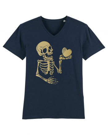 Skeleton Golden Heart French Navy