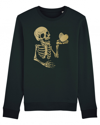 Skeleton Golden Heart Black