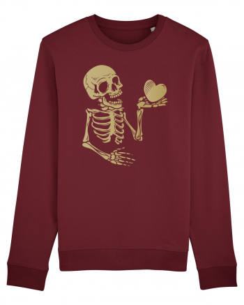 Skeleton Golden Heart Burgundy