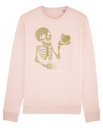 Skeleton Golden Heart Candy Pink