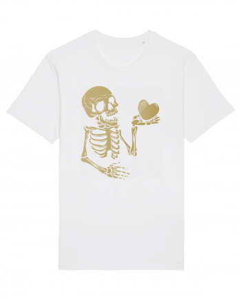 Skeleton Golden Heart White