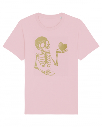 Skeleton Golden Heart Cotton Pink