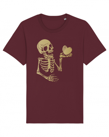 Skeleton Golden Heart Burgundy