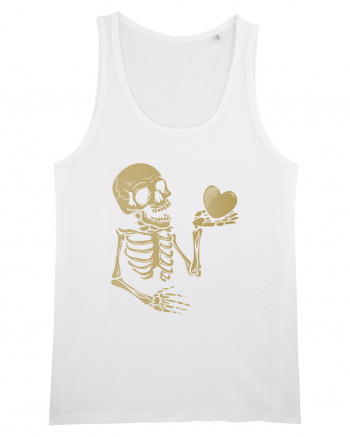 Skeleton Golden Heart White