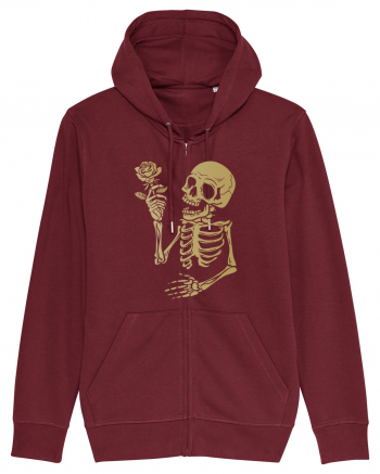 Skeleton Happy with Golden Rose Burgundy