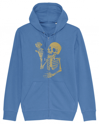 Skeleton Happy with Golden Rose Bright Blue