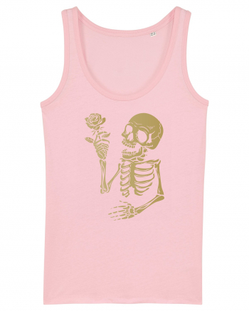 Skeleton Happy with Golden Rose Cotton Pink