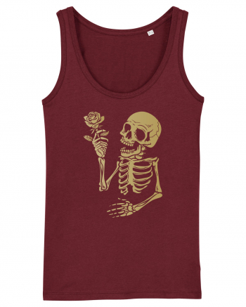 Skeleton Happy with Golden Rose Burgundy