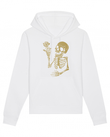 Skeleton Happy with Golden Rose White