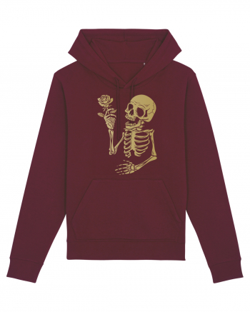 Skeleton Happy with Golden Rose Burgundy