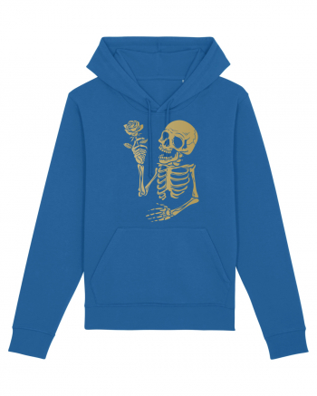 Skeleton Happy with Golden Rose Royal Blue