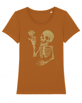 Skeleton Happy with Golden Rose Roasted Orange