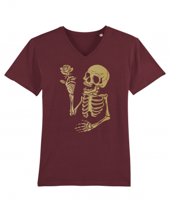 Skeleton Happy with Golden Rose Burgundy